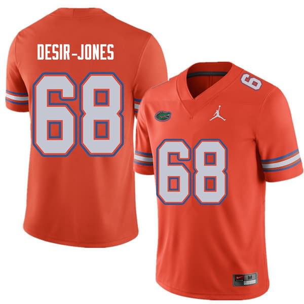 Men's NCAA Florida Gators Richerd Desir-Jones #68 Stitched Authentic Jordan Brand Orange College Football Jersey STZ7665TW